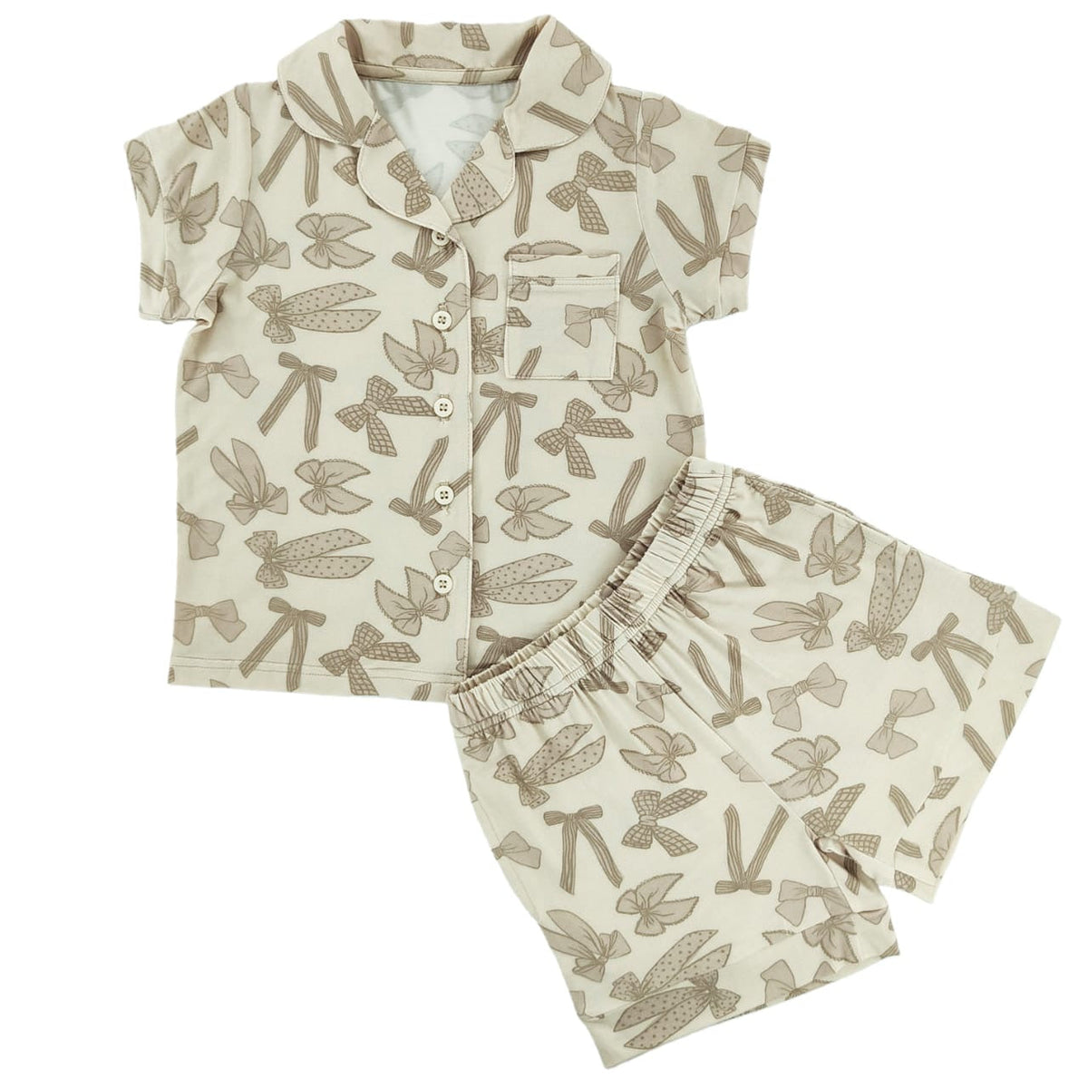 Neutral Bows Bamboo Short Button Up Set