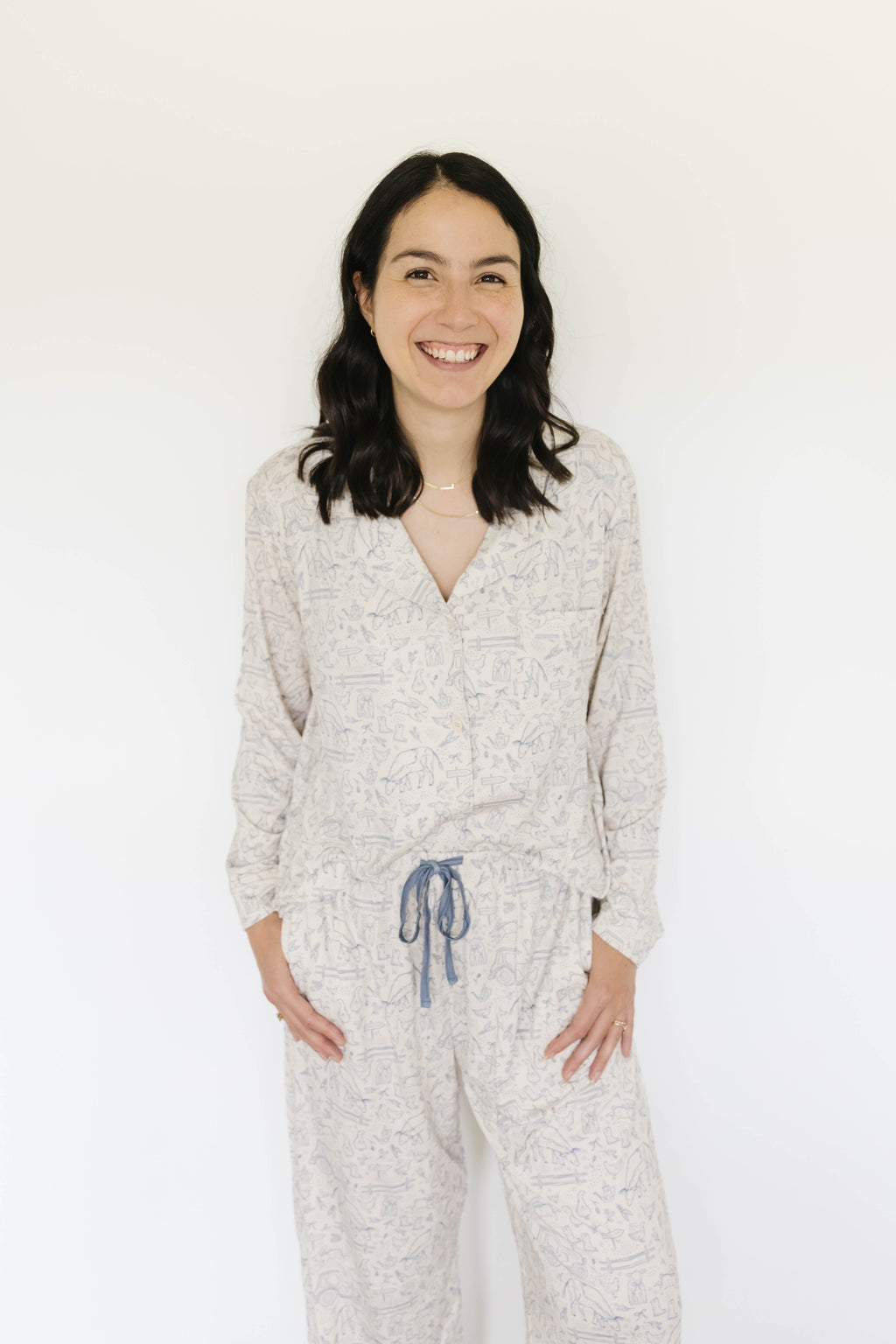 Sweet Homestead Women's Button Up Long Sleeve Set