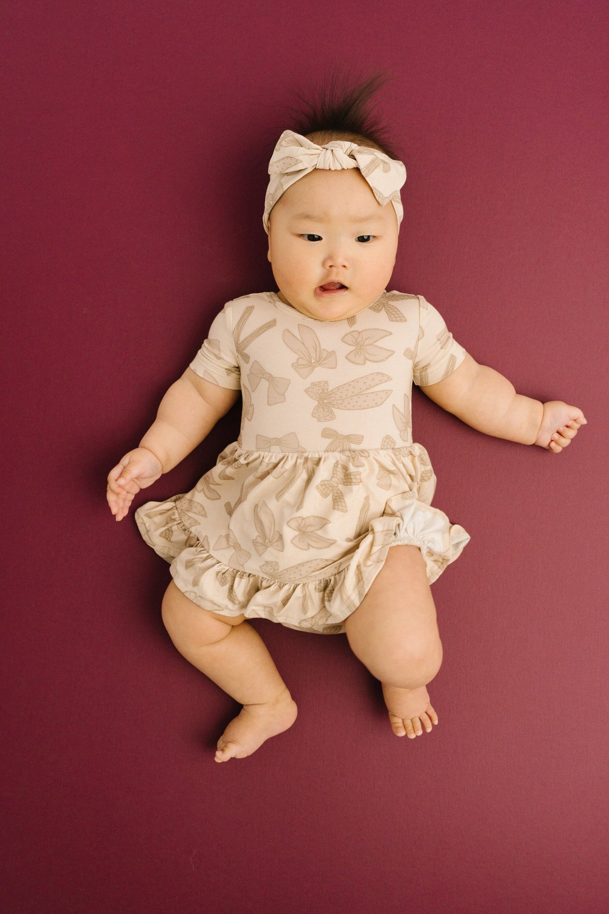 Neutral Bows Bamboo Dress