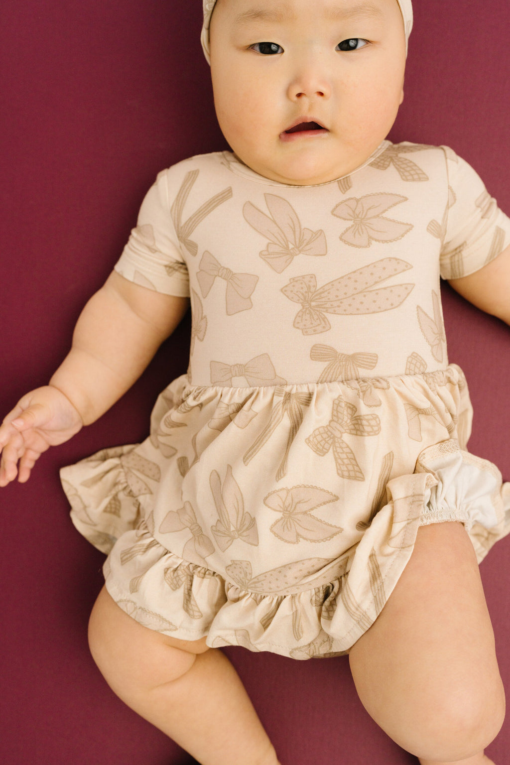 Neutral Bows Bamboo Dress
