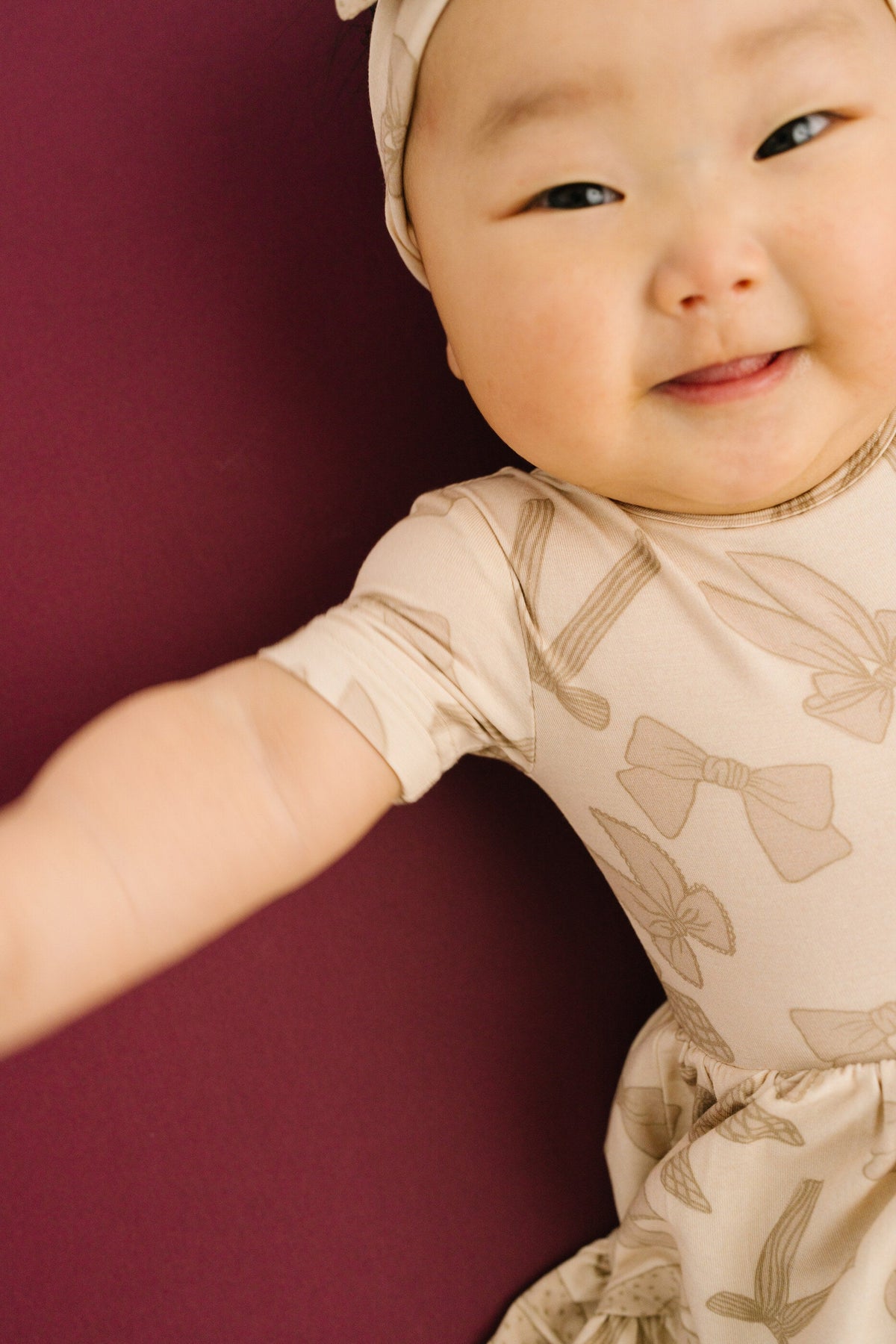 Neutral Bows Bamboo Dress