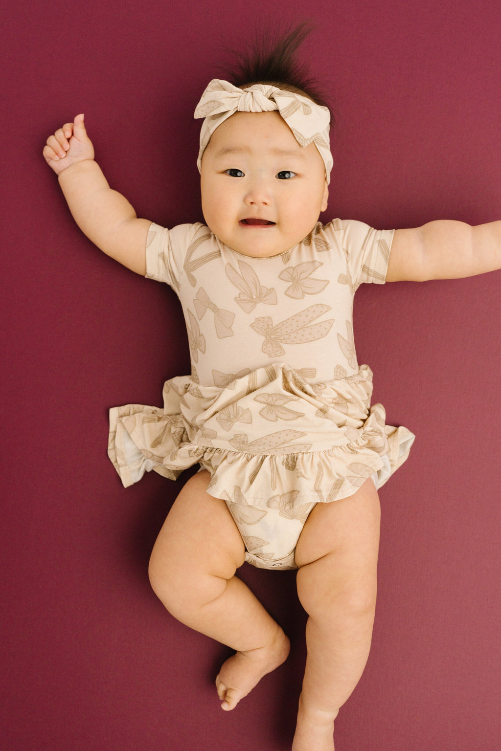 Neutral Bows Bamboo Dress