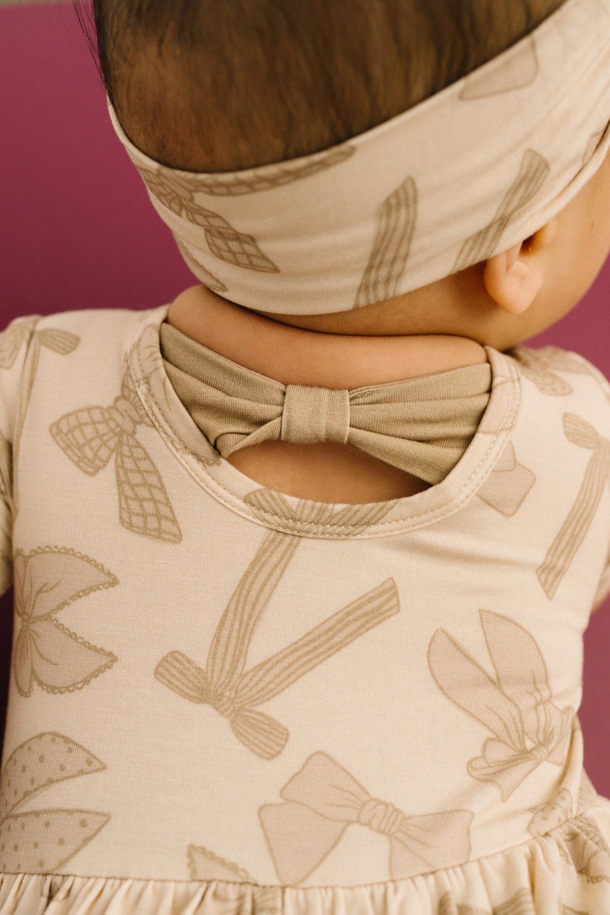 Neutral Bows Bamboo Dress
