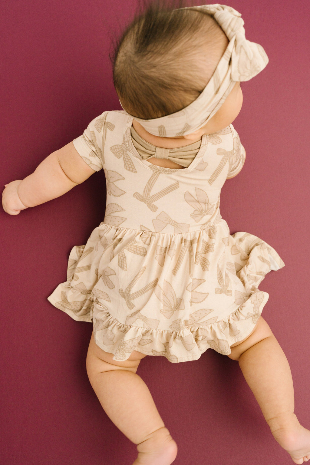Neutral Bows Bamboo Dress