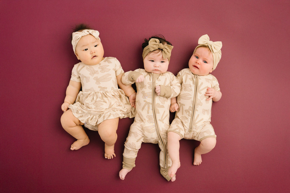 Neutral Bows Bamboo Dress