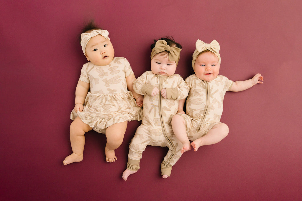 Neutral Bows Bamboo Dress