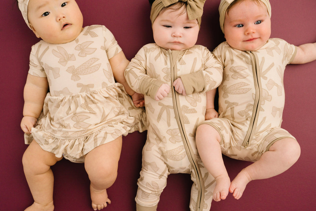 Neutral Bows Bamboo Dress
