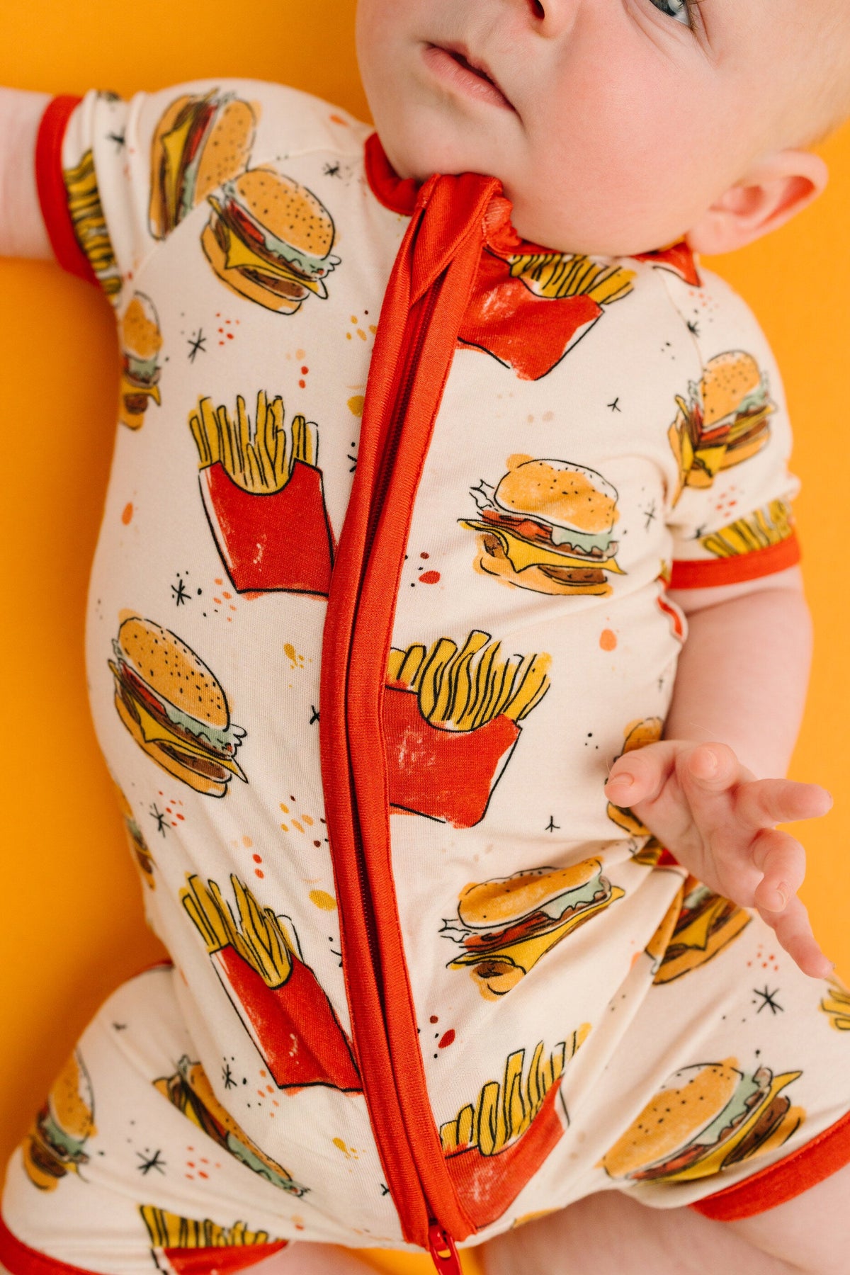 Cheeseburger Meal Bamboo Short Romper