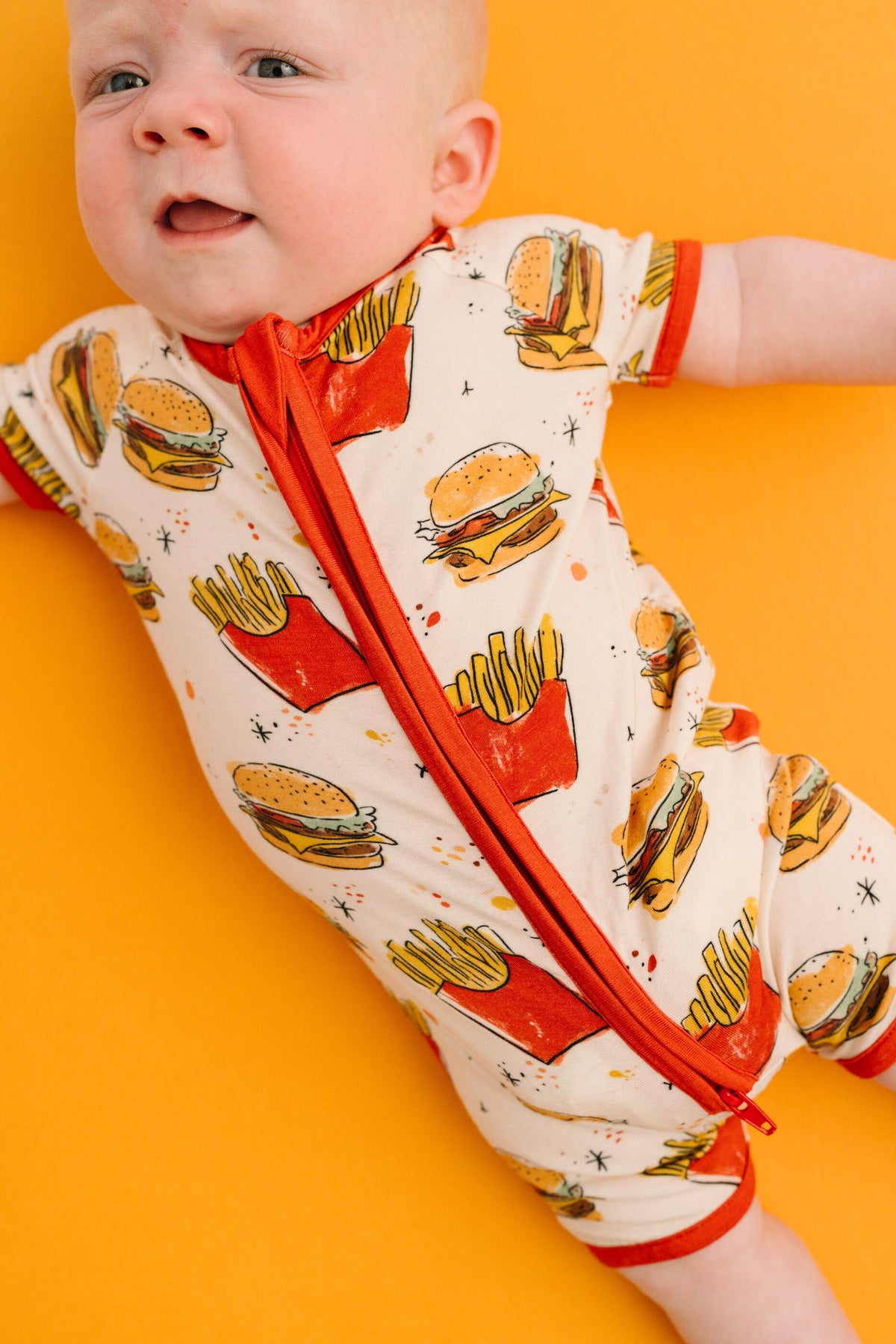 Cheeseburger Meal Bamboo Short Romper