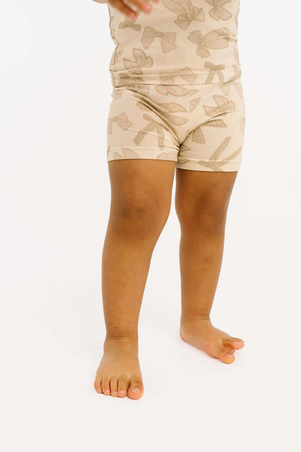 Neutral Bows Bamboo Shorts Set
