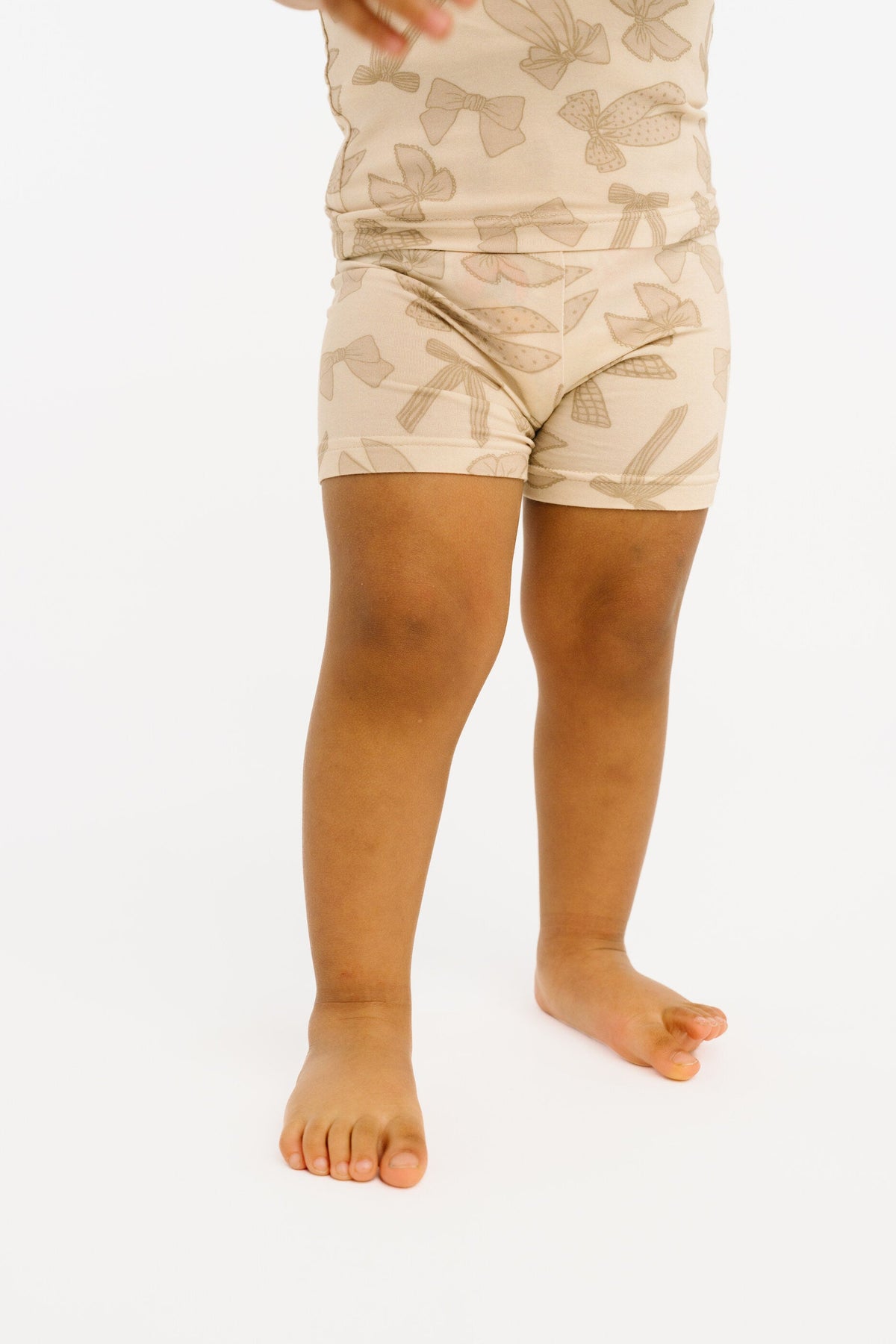 Neutral Bows Bamboo Shorts Set