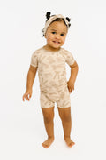 Neutral Bows Bamboo Shorts Set