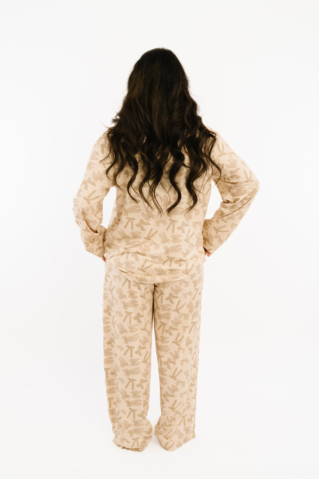 Neutral Bows Women's Button Up Long Sleeve Set