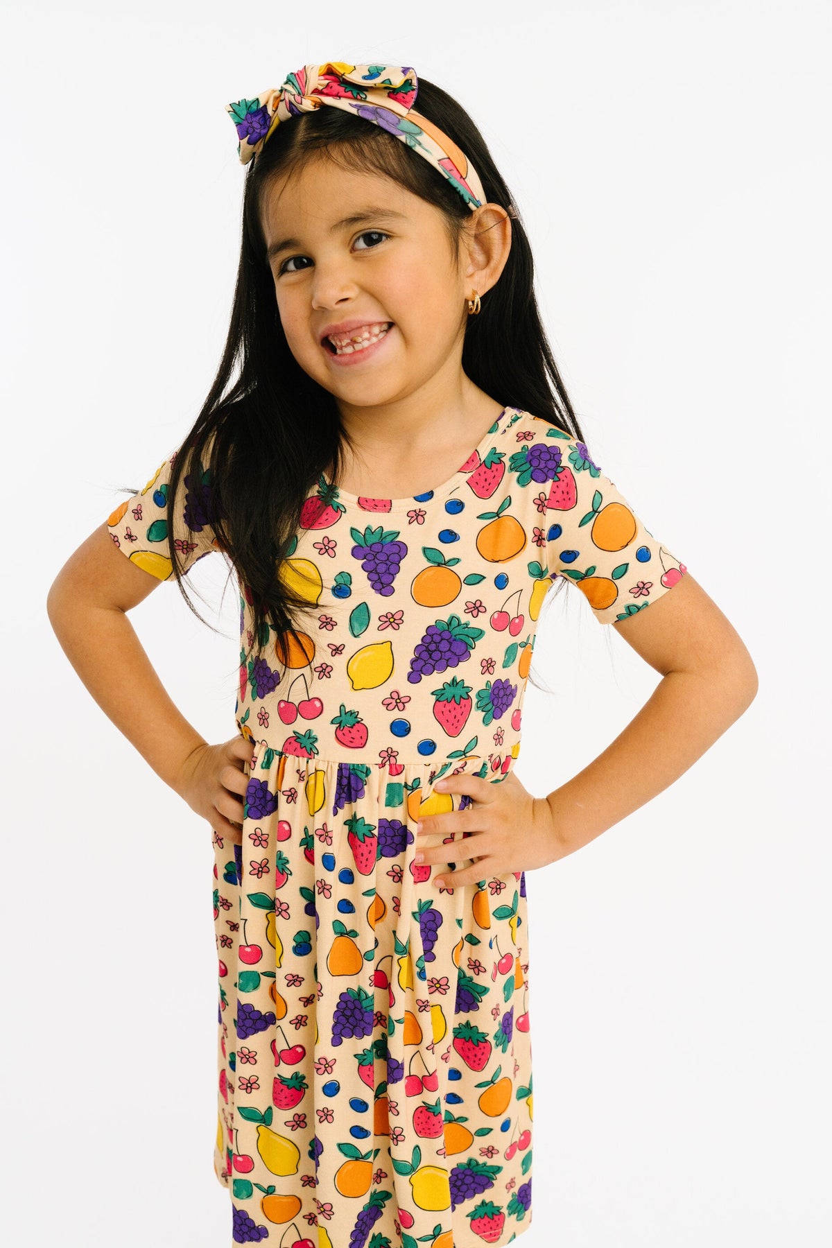 Fruit Basket Short Sleeve Bamboo Dress