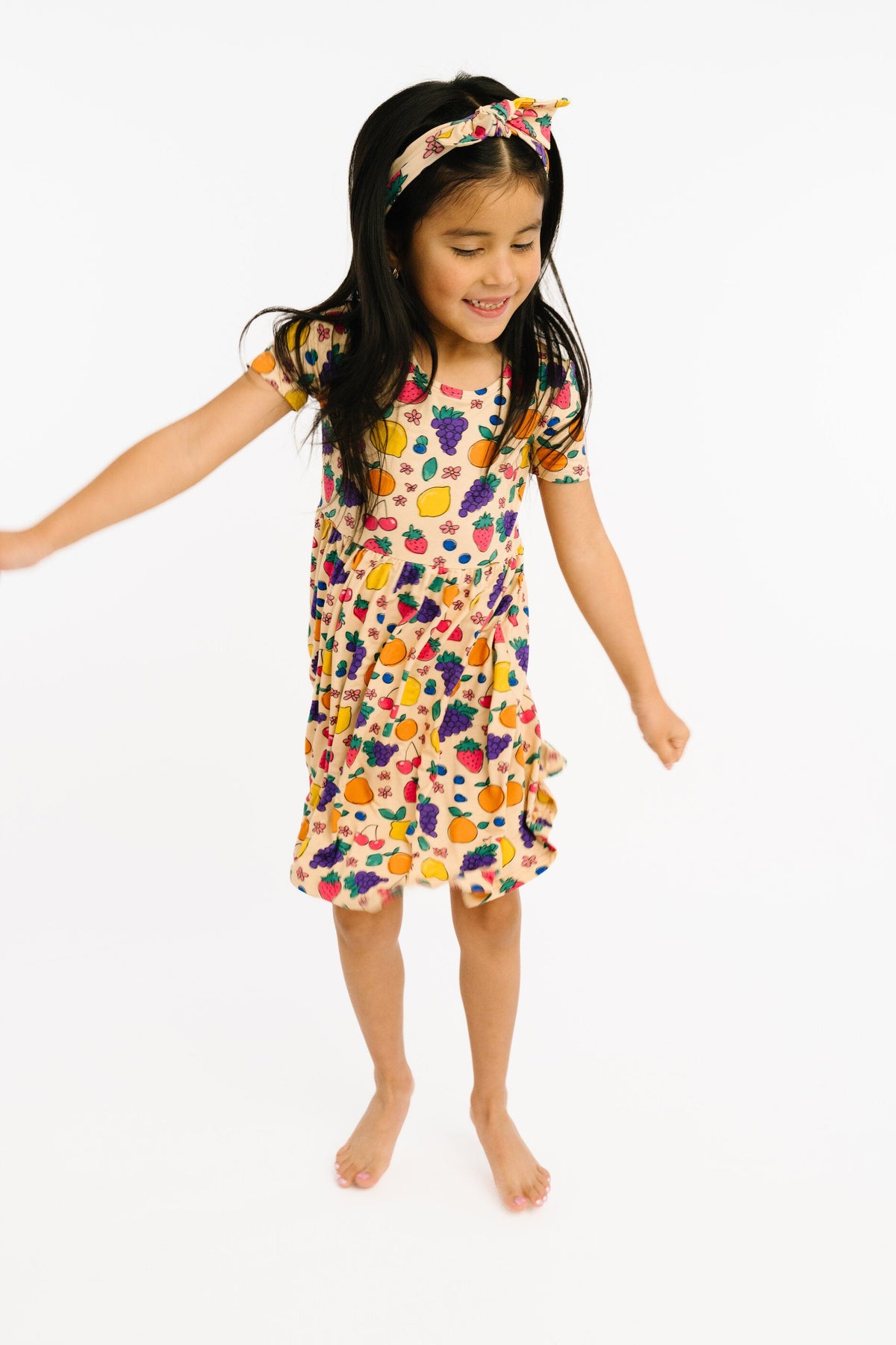 Fruit Basket Short Sleeve Bamboo Dress