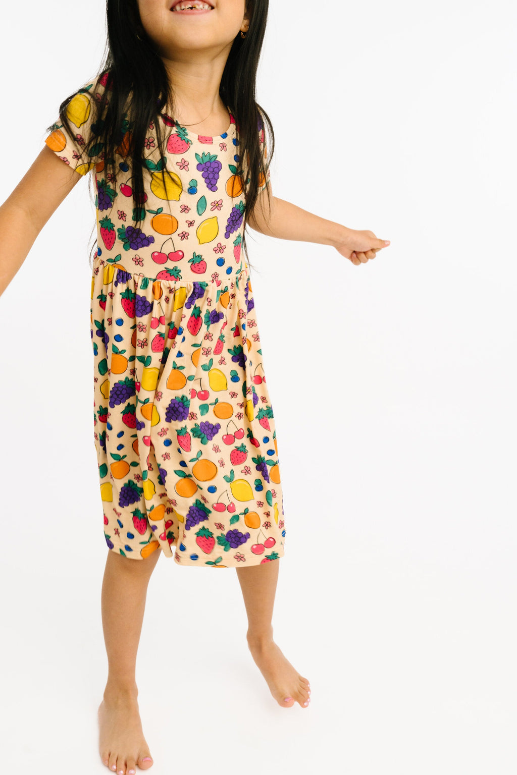 Fruit Basket Short Sleeve Bamboo Dress
