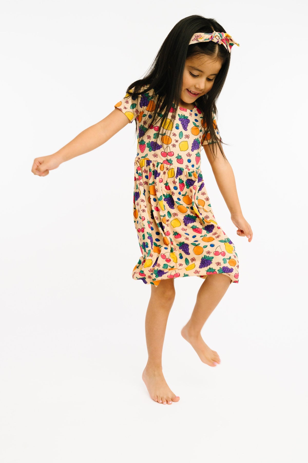 Fruit Basket Short Sleeve Bamboo Dress