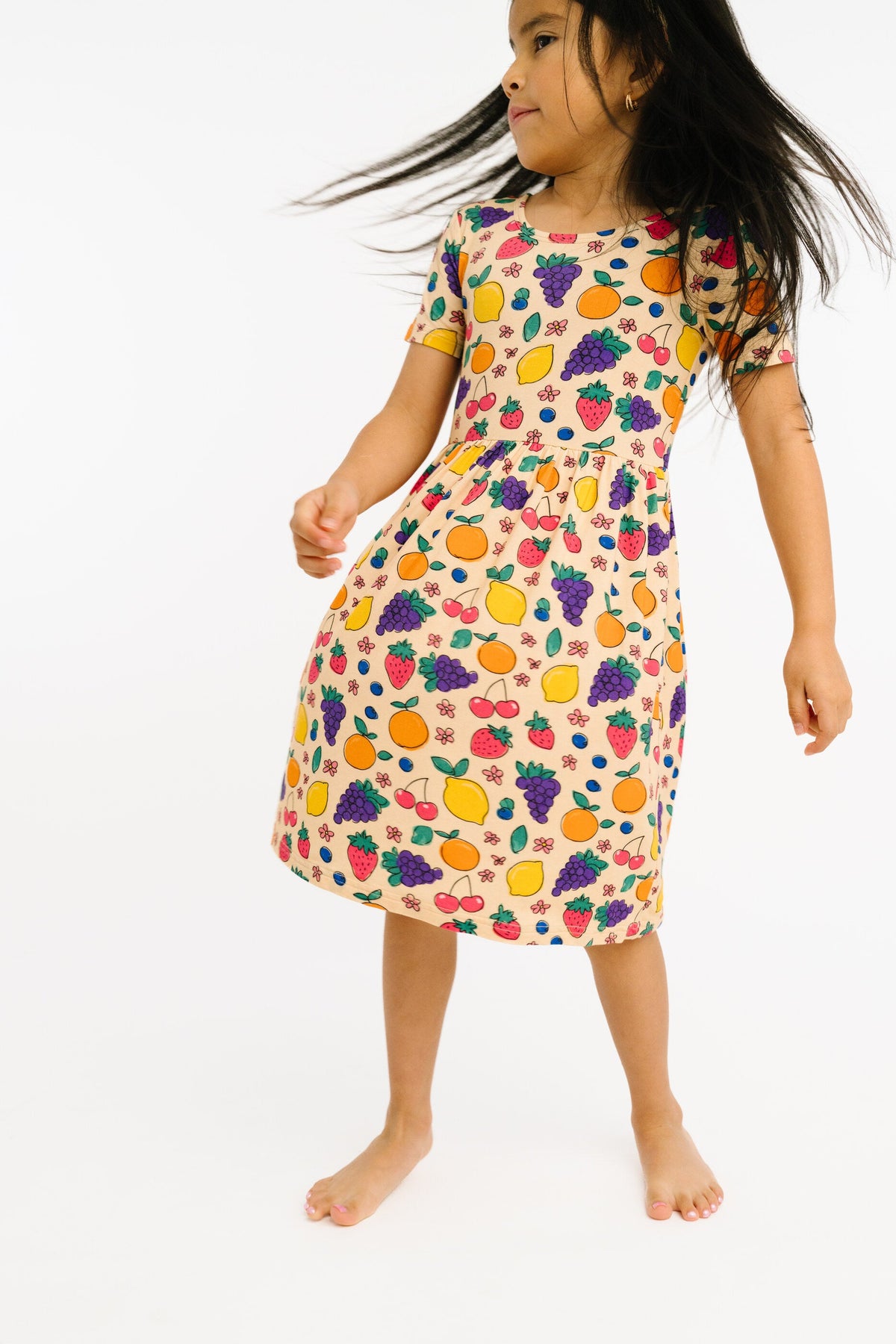 Fruit Basket Short Sleeve Bamboo Dress