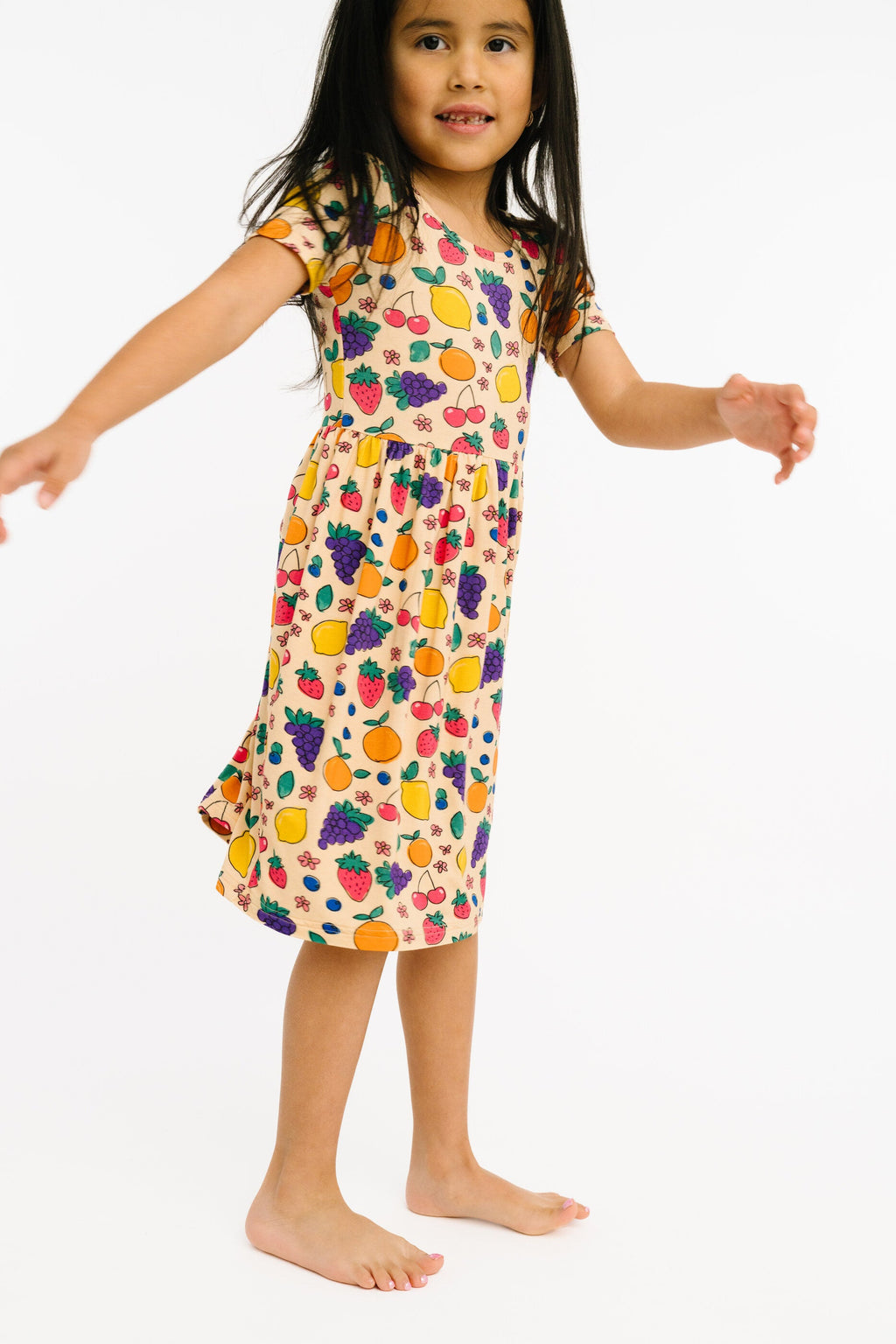 Fruit Basket Short Sleeve Bamboo Dress