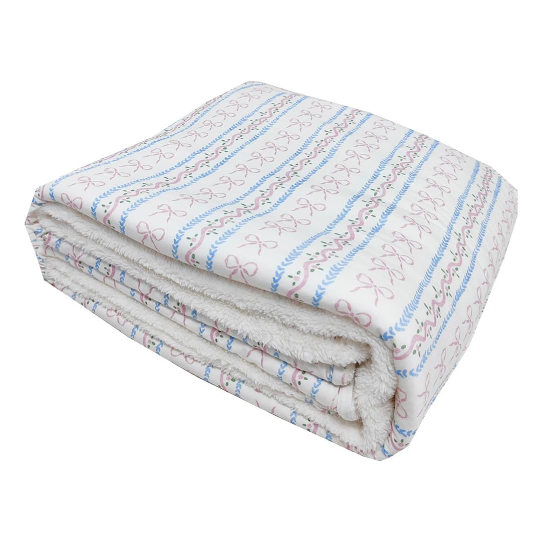 Dainty Bows Fuzzy Bamboo Blanket